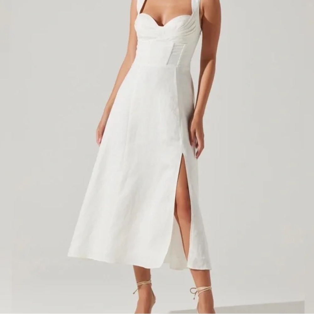 Astr White Midi Dress